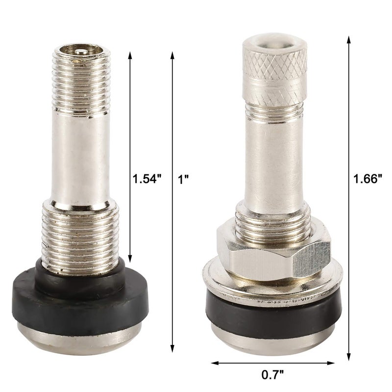 NovelBee 25 Pack of TR416 Metal Valve Stems Outer Mount Fits 0.453" & 0.625" Rim Holes - Image 2